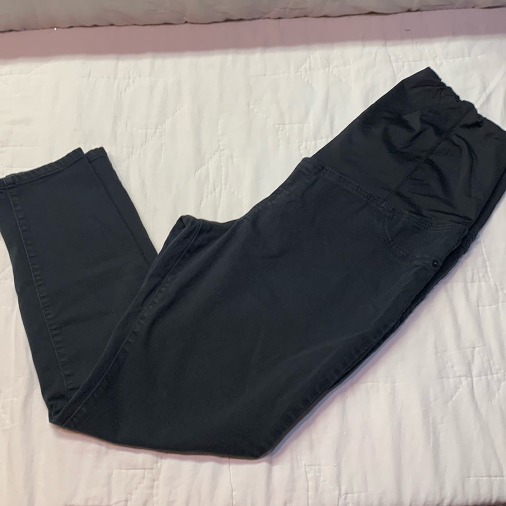 Isabel Maternity Skinny Black Jeans Size 14 Over Belly Panel Ingrid & Isabel